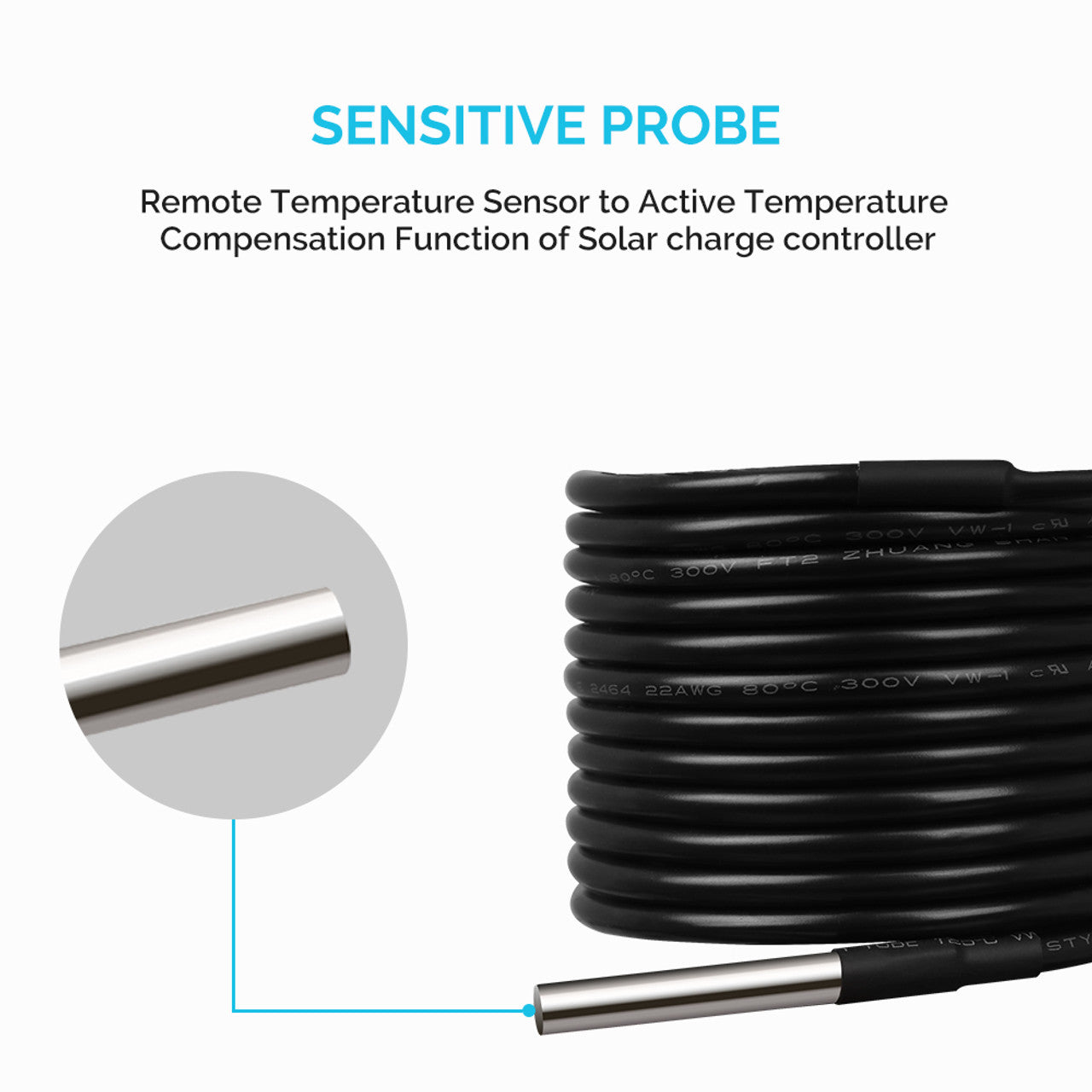 Battery Temperature Sensor for Voyager RTS Charge Controllers Perfect for Solar Systems