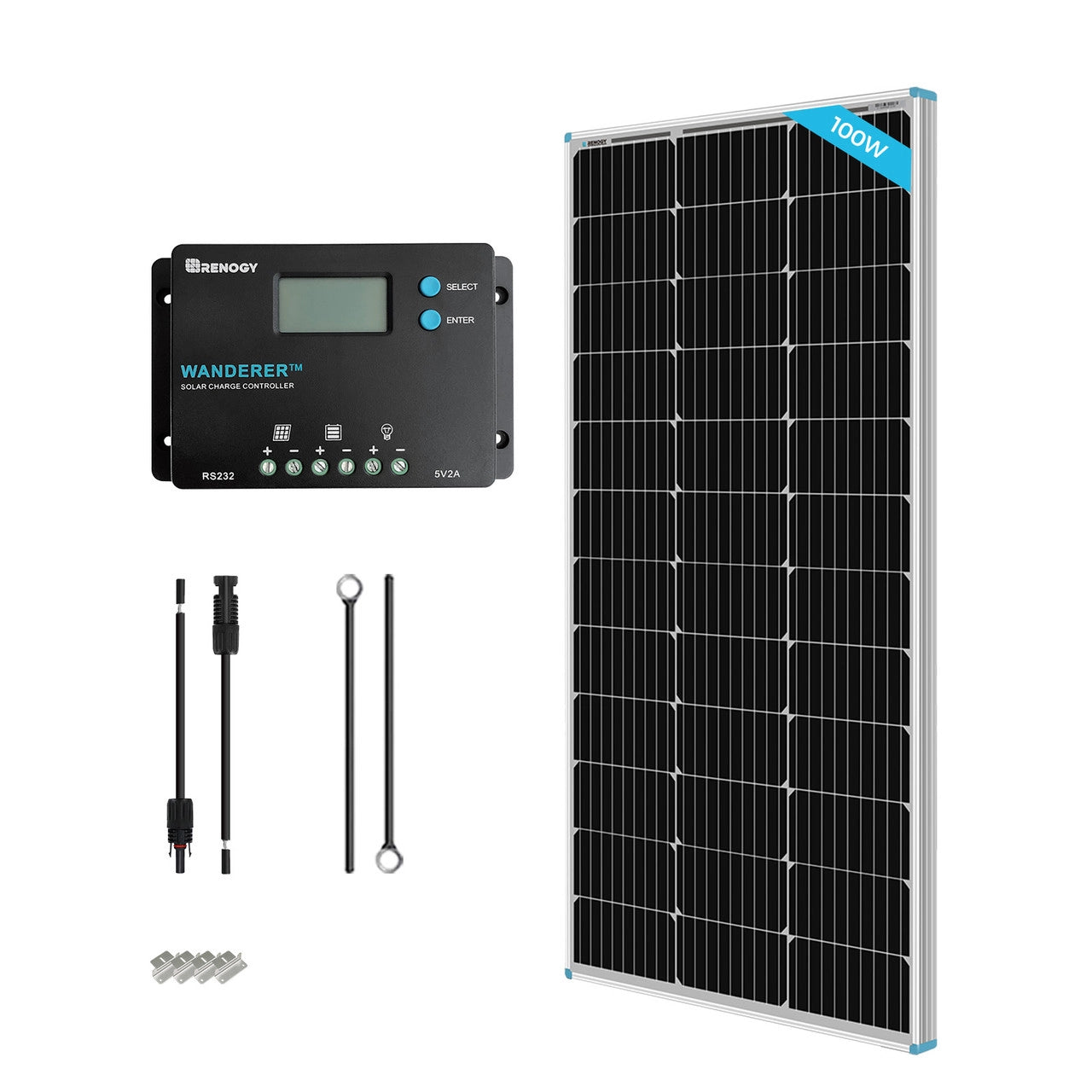  100W 12V Monocrystalline Solar Starter Kit