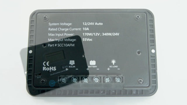 10 Amp PWM Solar Charge Controller Flush Mount Flush Mount Charge Controller  10 Amp 12/24V PWM Solar Charge Controller