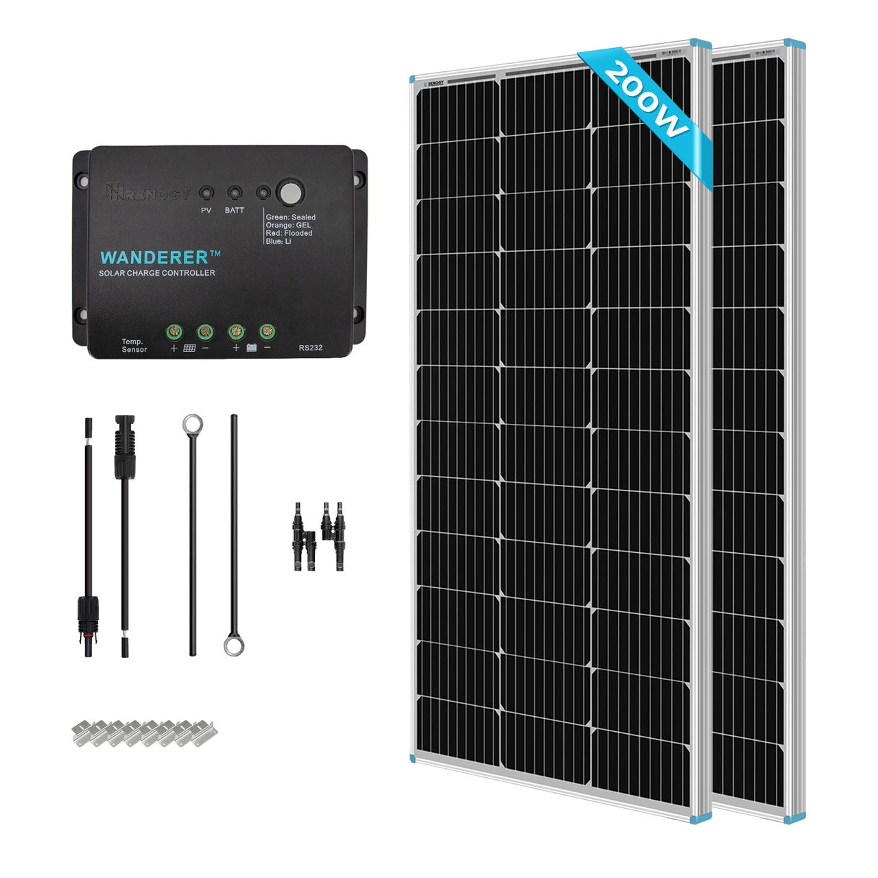 200 Watt 12 Volt Monocrystalline Solar Starter Kit